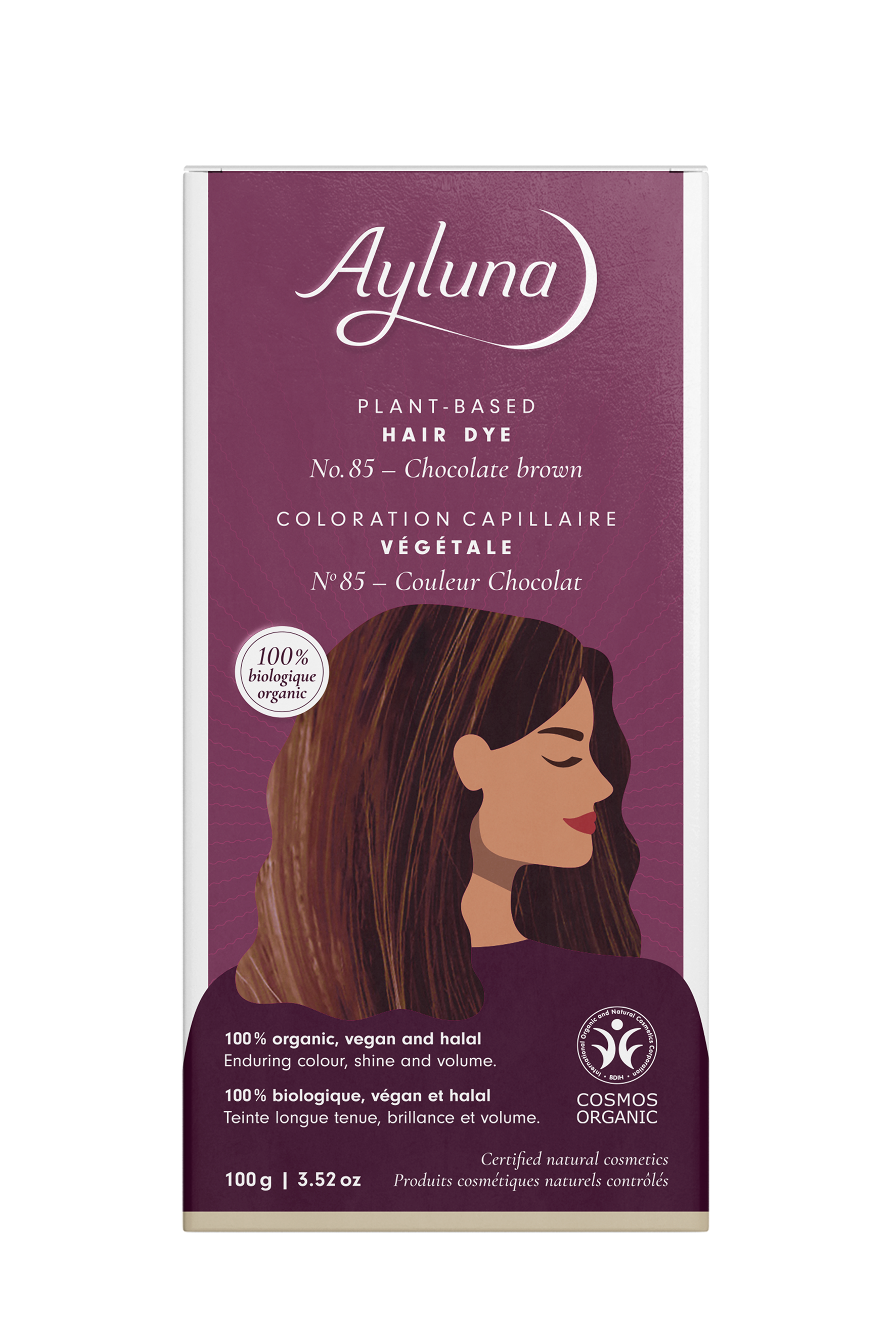 PLANT-BASED HAIR DYE NO. 85, CHOCOLATE BROWN