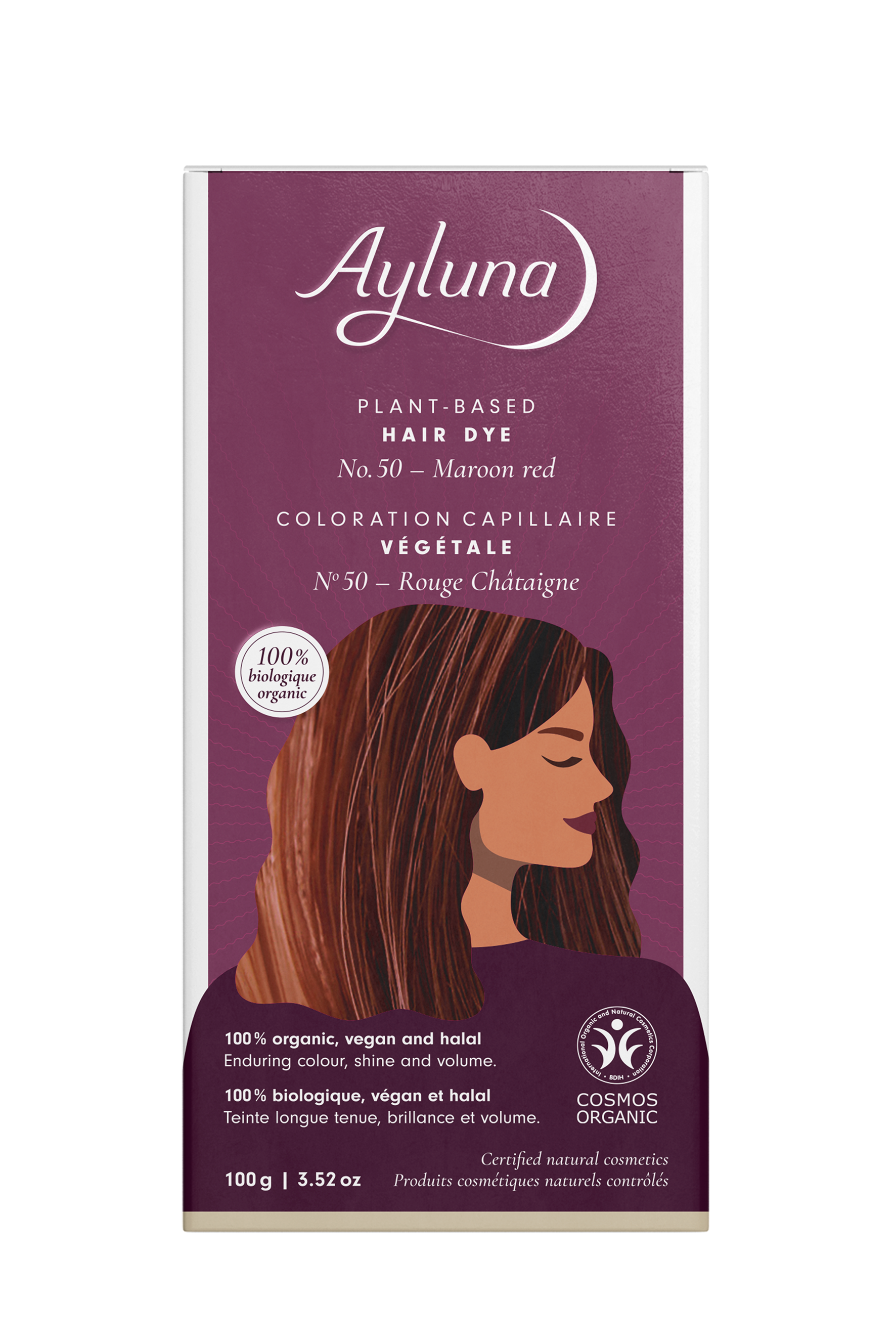 PLANT-BASED HAIR DYE NO. 50, MAROON RED